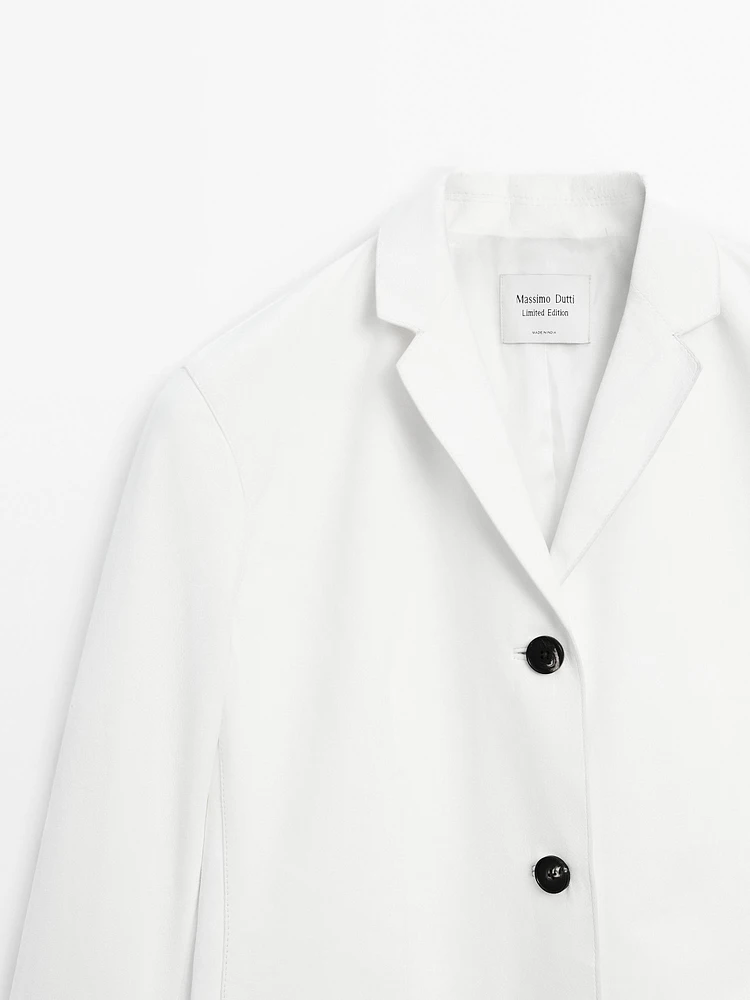 Blazer long en cuir et daim - Limited Edition