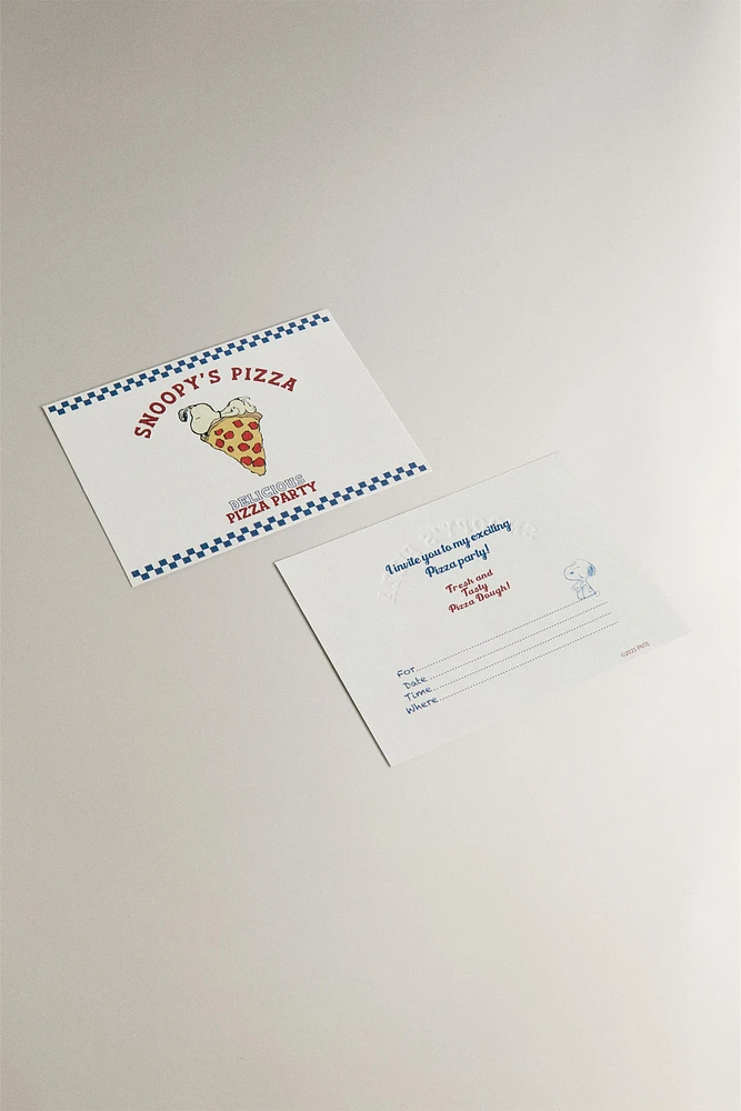 LOT INVITATIONS ENFANT PIZZA PEANUTS™ (LOT DE 6)