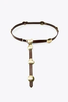 LEATHER BELT WITH METAL PLATES