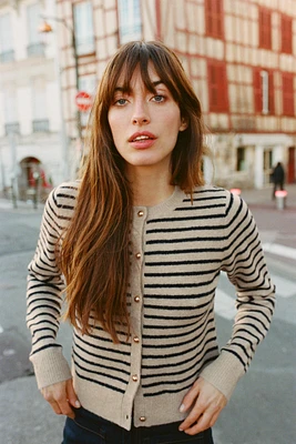 GILET EN MAILLE À RAYURES