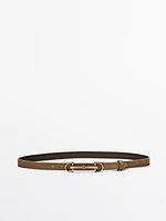 Equestrian split suede leather belt