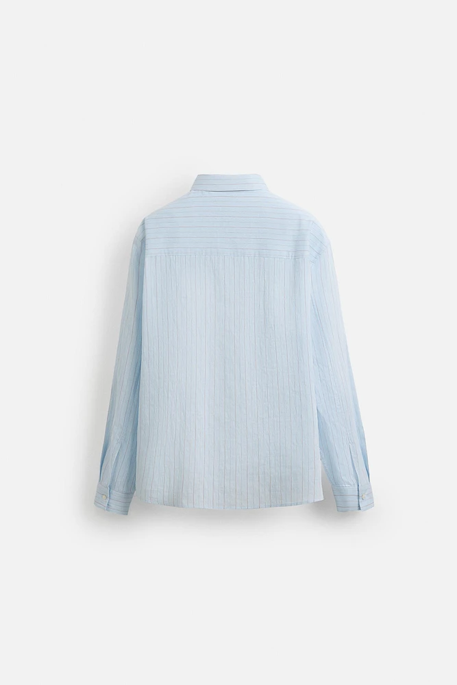 STRIPED FLOWY SHIRT