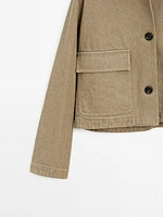 Veste avec col en cuir amovible