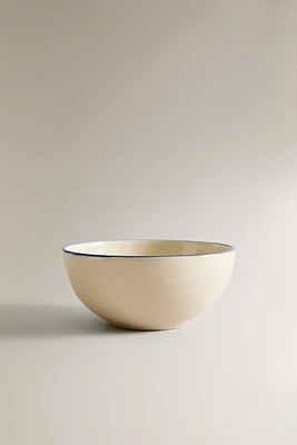 STONEWARE BOWL WITH RIM DETAIL
