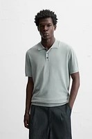 VISCOSE BLEND KNIT POLO SHIRT