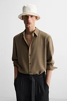 100% LINEN BELTED PANTS