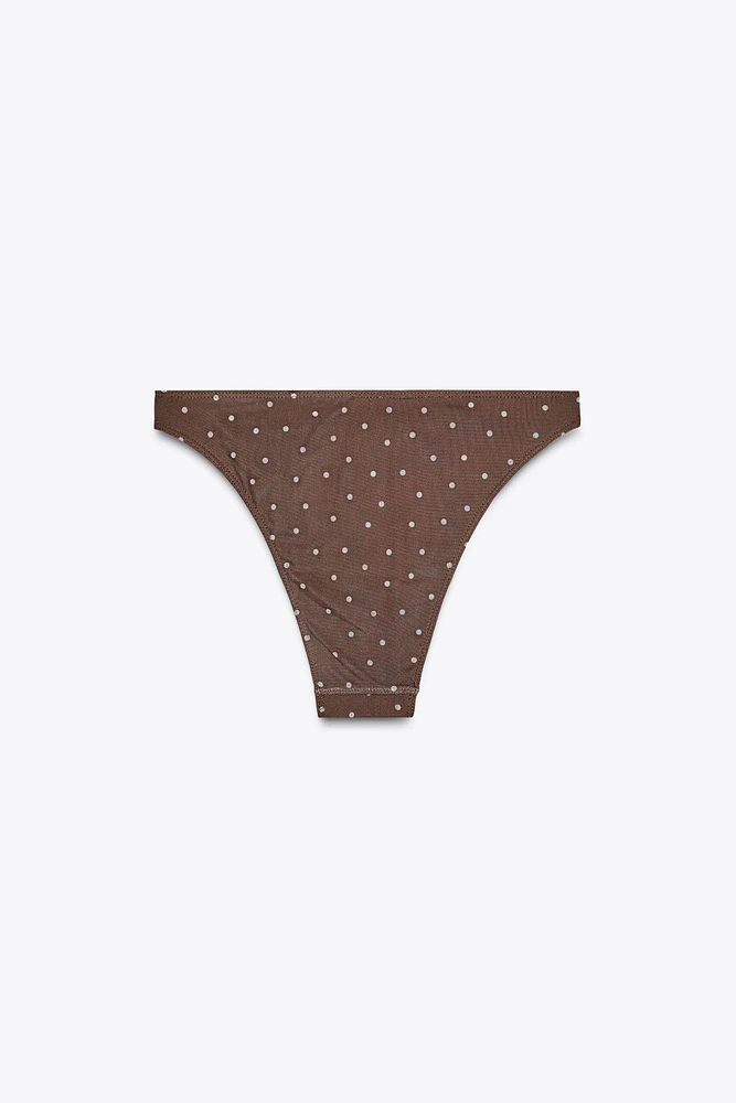 CULOTTE DE BIKINI EN TULLE À POIS