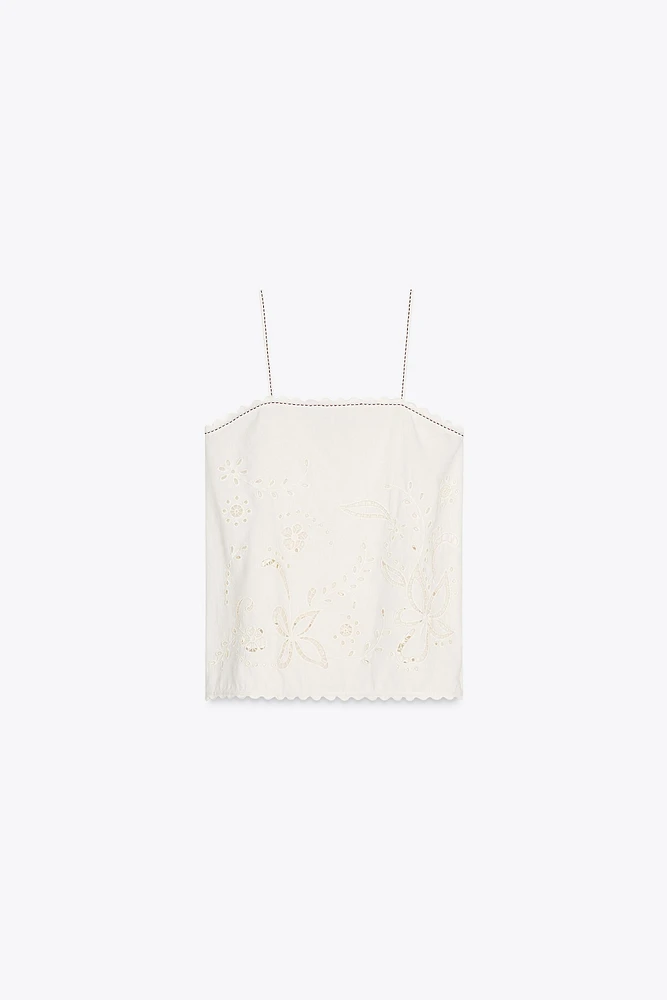 ZW COLLECTION EMBROIDERED TOPSTITCHING TOP