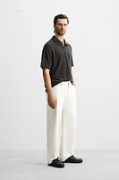 LINEN BLEND POLO SHIRT