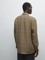 Chemise à carreaux regular fit en lin