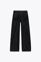 DENIM-EFFECT PAJAMA PANTS