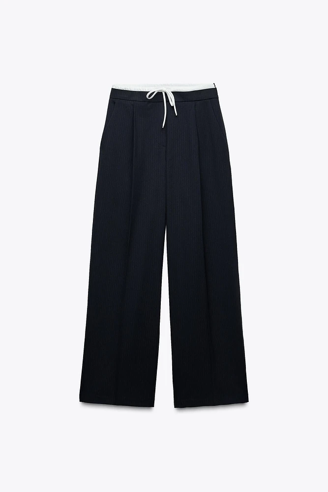 PANTALON LARGE À TAILLE DOUBLE