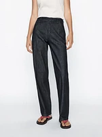 Mid-rise straight-leg jeans