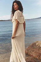 ROBE LONGUE EN MAILLE POINTELLE
