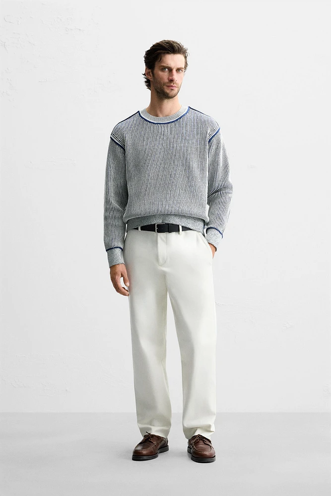 RIBBED CONTRASTING SWEATER