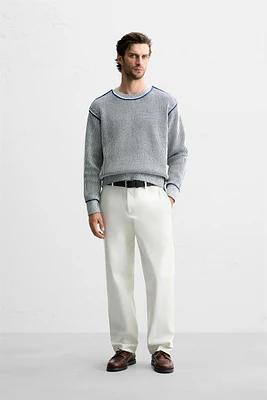 RIBBED CONTRASTING SWEATER