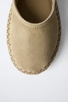 SUEDE JUTE BALLET FLATS