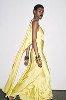 ROBE SATINÉE FOULARD DOS