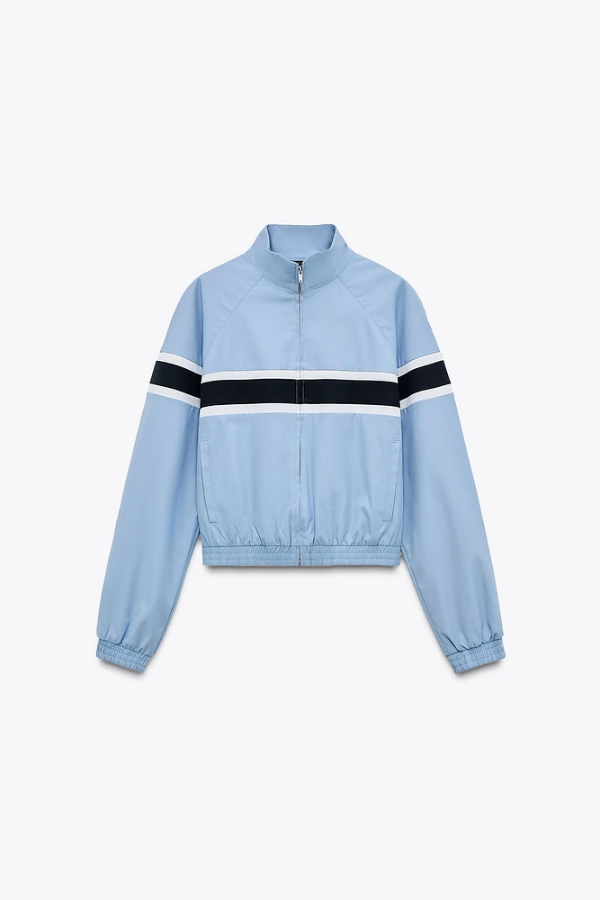 JACKET WITH CONTRASTING STRIPES