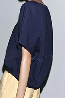 GATHERED COTTON T-SHIRT