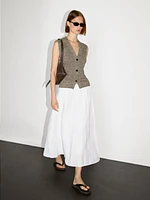 Veste sans manches en maille moulinée à col V