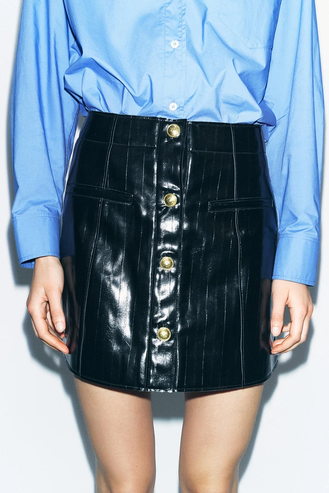 ZW COLLECTION FAUX LEATHER SHORT SKIRT