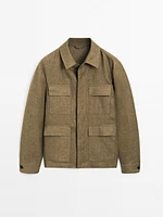 100% linen overshirt with pockets