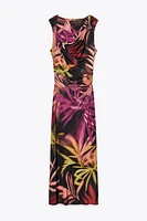 APPLIQUÉ PRINT MIDI DRESS
