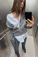 HOODED KNIT SWEATSHIRT