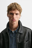 FAUX LEATHER WASHED JACKET