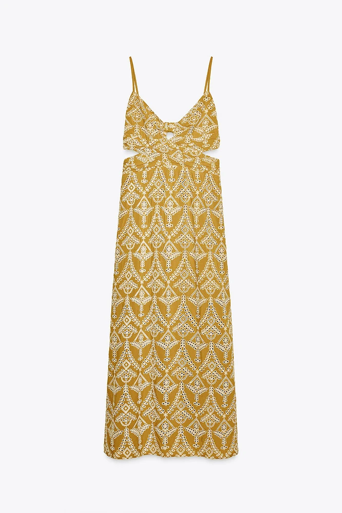 EMBROIDERED MIDI DRESS