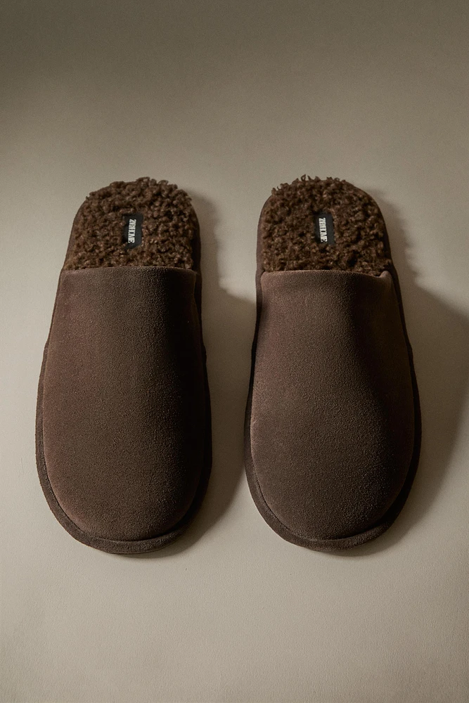 COZY LEATHER SLIPPERS