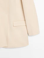 Manteau laine à col montant