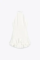 ROBE MINI HALTER À VOLANTS