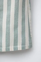 STRIPED TWILL OVERALL SHORTS