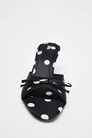 SATIN EFFECT POLKA DOT SANDALS