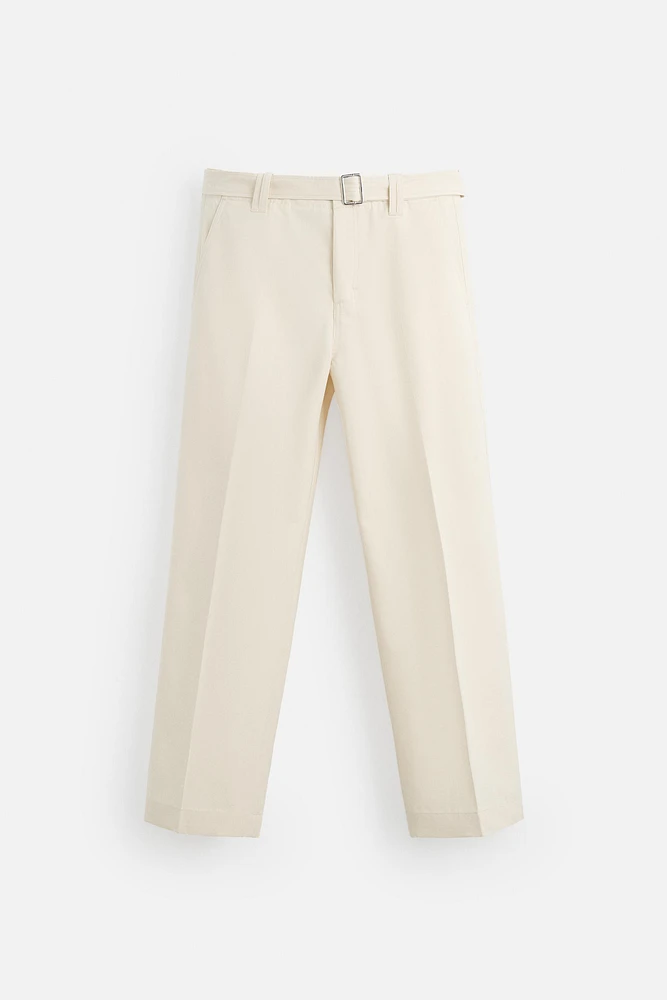 LIMITED EDITION STRAIGHT FIT BELTED PANTS