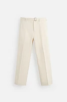 LIMITED EDITION STRAIGHT FIT BELTED PANTS