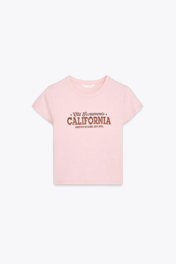 T-SHIRT EN COTON MODAL TEXTE