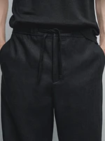 100% linen jogger trousers