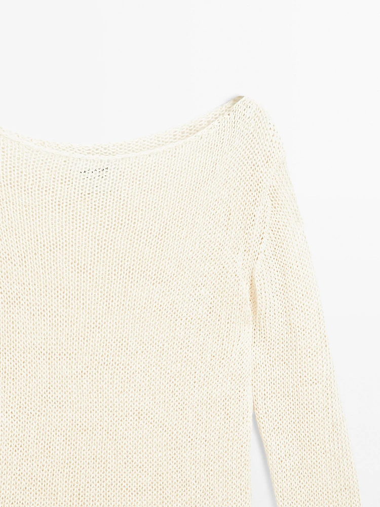 Pull long en maille ajourée - Limited Edition