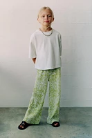 PLEATED PRINTED PANTS
