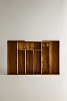 EXTENDIBLE WOODEN FLATWARE TRAY