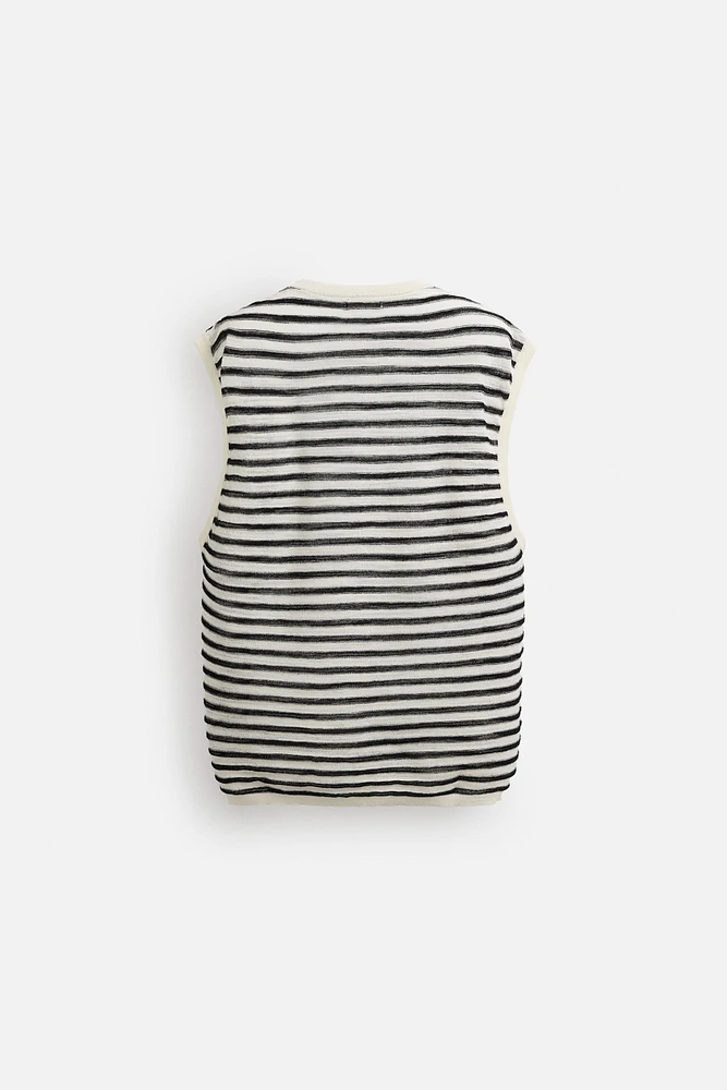 STRIPED KNIT TANK TOP