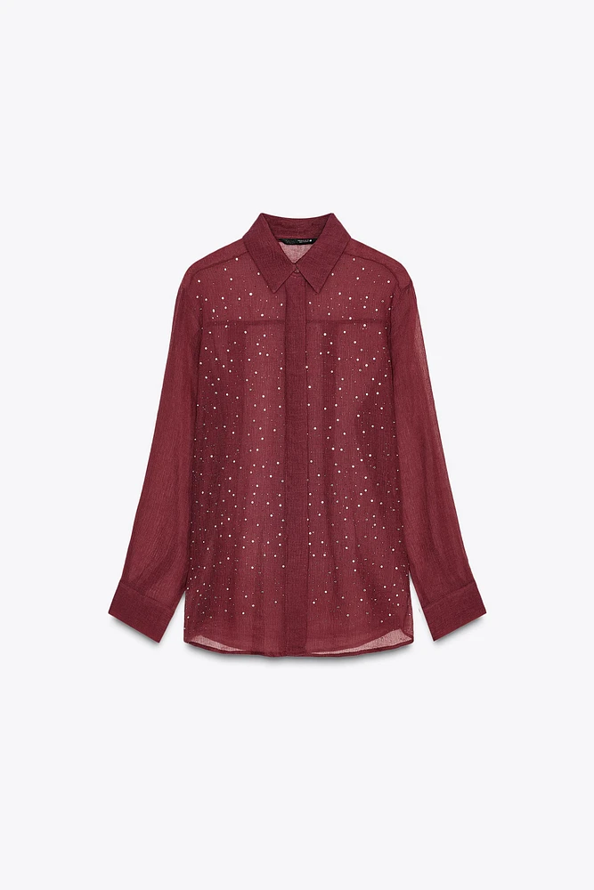 CHEMISE AVEC DÉTAILS BRILLANTS À L'AVANT