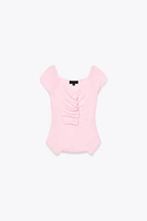 RUCHED KNIT TOP