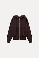 WASHED EFFECT ZIP SWEATSHIRT