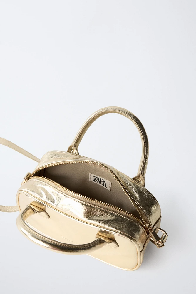 SAC BANDOULIÈRE BOWLING MINI MÉTALLISÉ