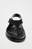 SUEDE FLAT SANDALS