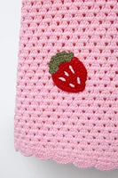 ROBE EN MAILLE FRAISES AU CROCHET